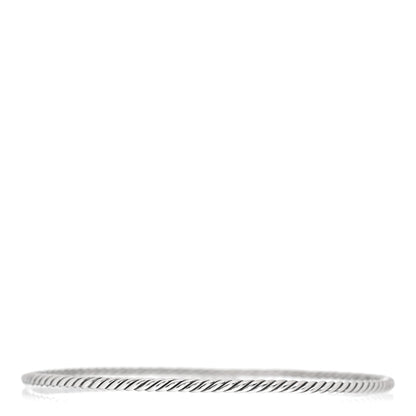 David Yurman Sterling Silver 2.5mm Cable Classics Bangle Bracelet 3 of 4