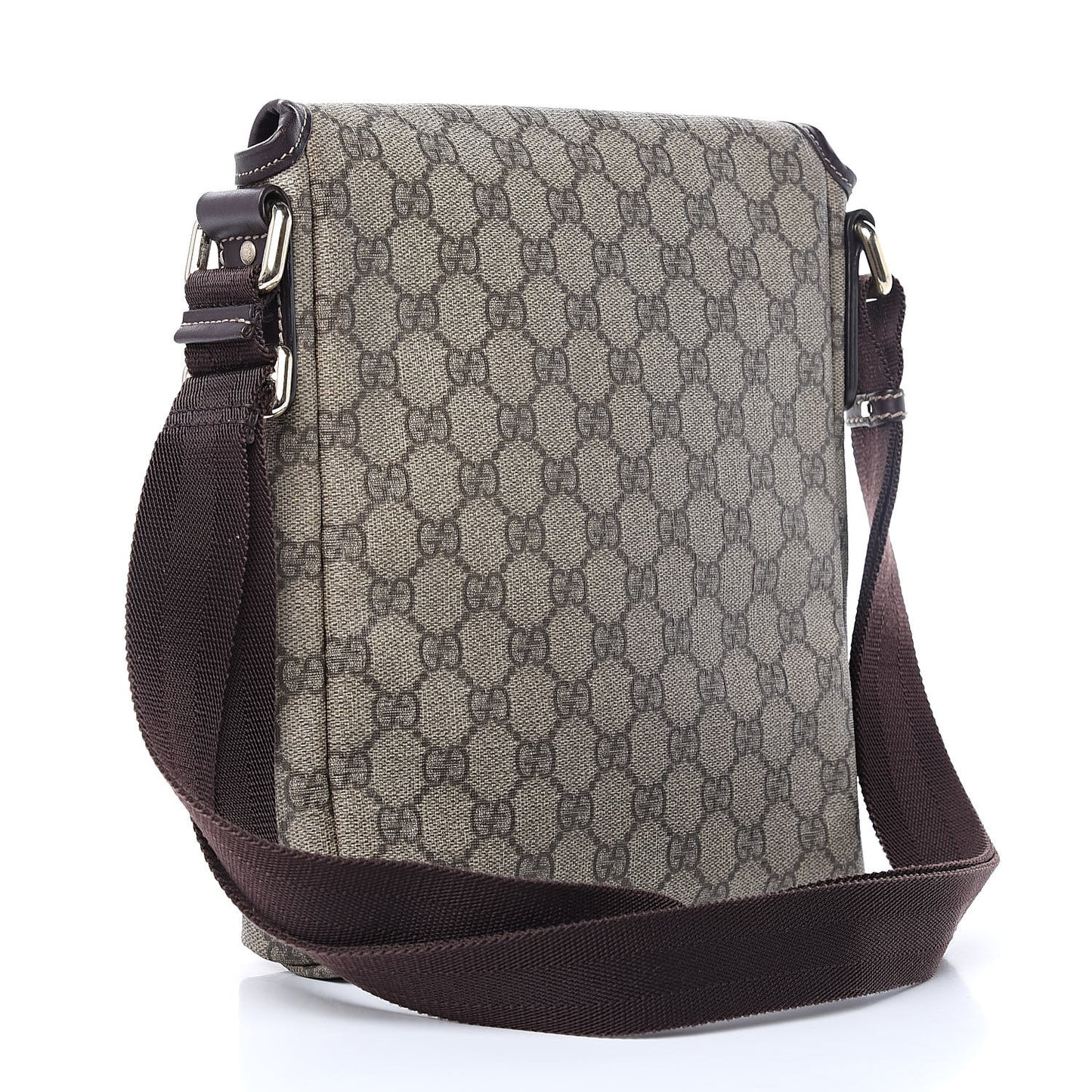GG Plus Monogram Small Flap Messenger Bag Beige Dark Brown