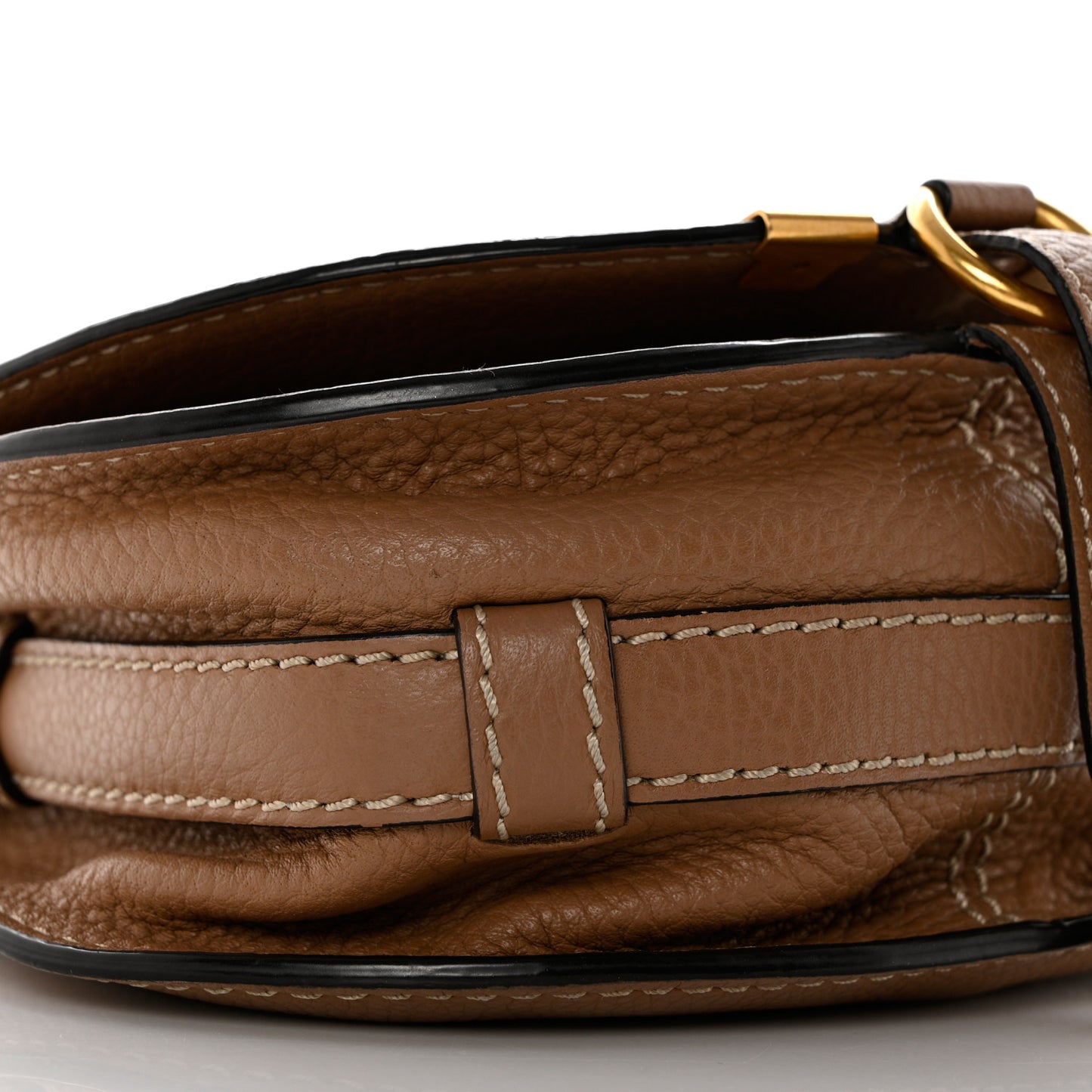 Calfskin Mini Marcie Round Crossbody Bag Nut