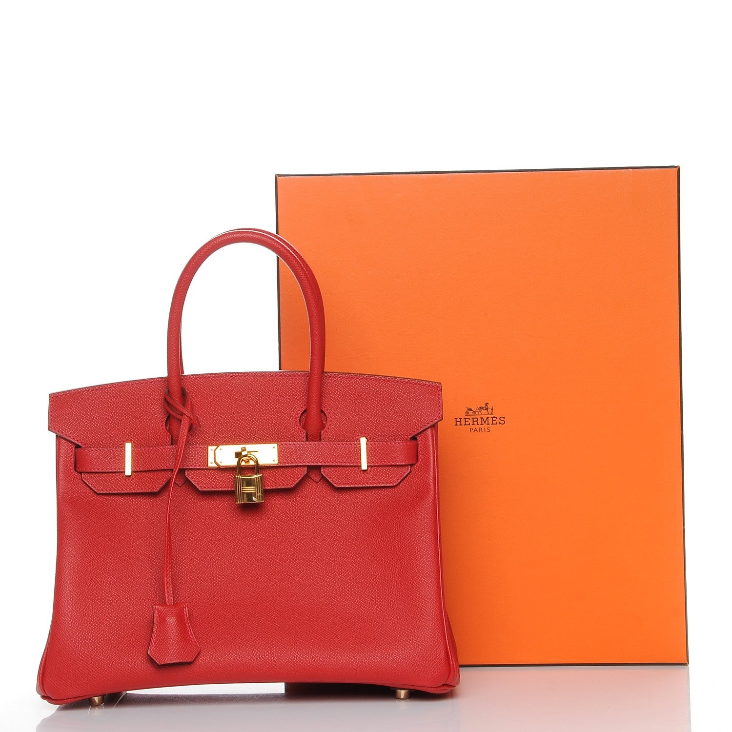 Hermes Epsom Birkin 30 Rouge Casaque 4 of 26