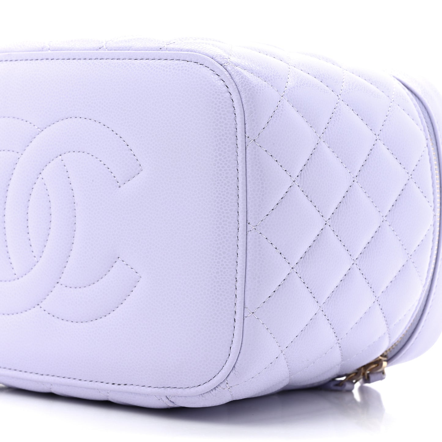 Caviar Quilted Large Vanity Pouch Light Purple