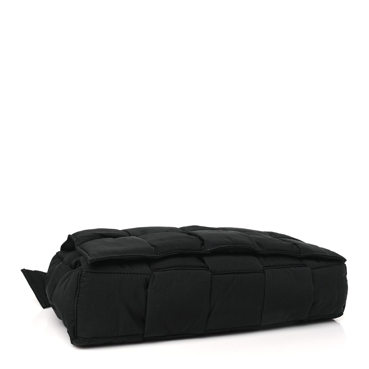 Nylon Intrecciato Padded Tech Maxi Cassette Bag Black