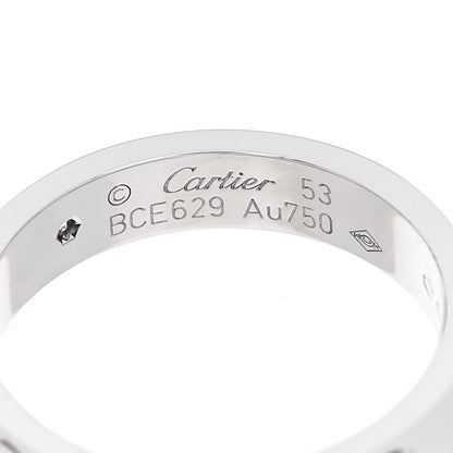 Cartier 18K White Gold Diamond 4mm LOVE Wedding Band Ring 53 6.5 4 of 4