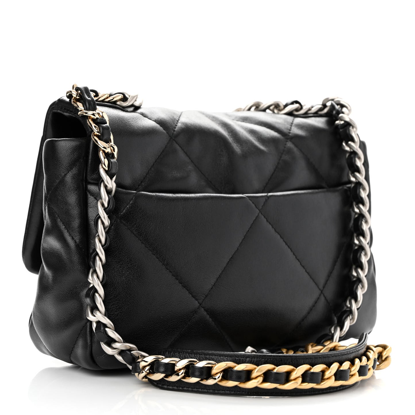 Lambskin Quilted Medium Chanel 19 Flap Black