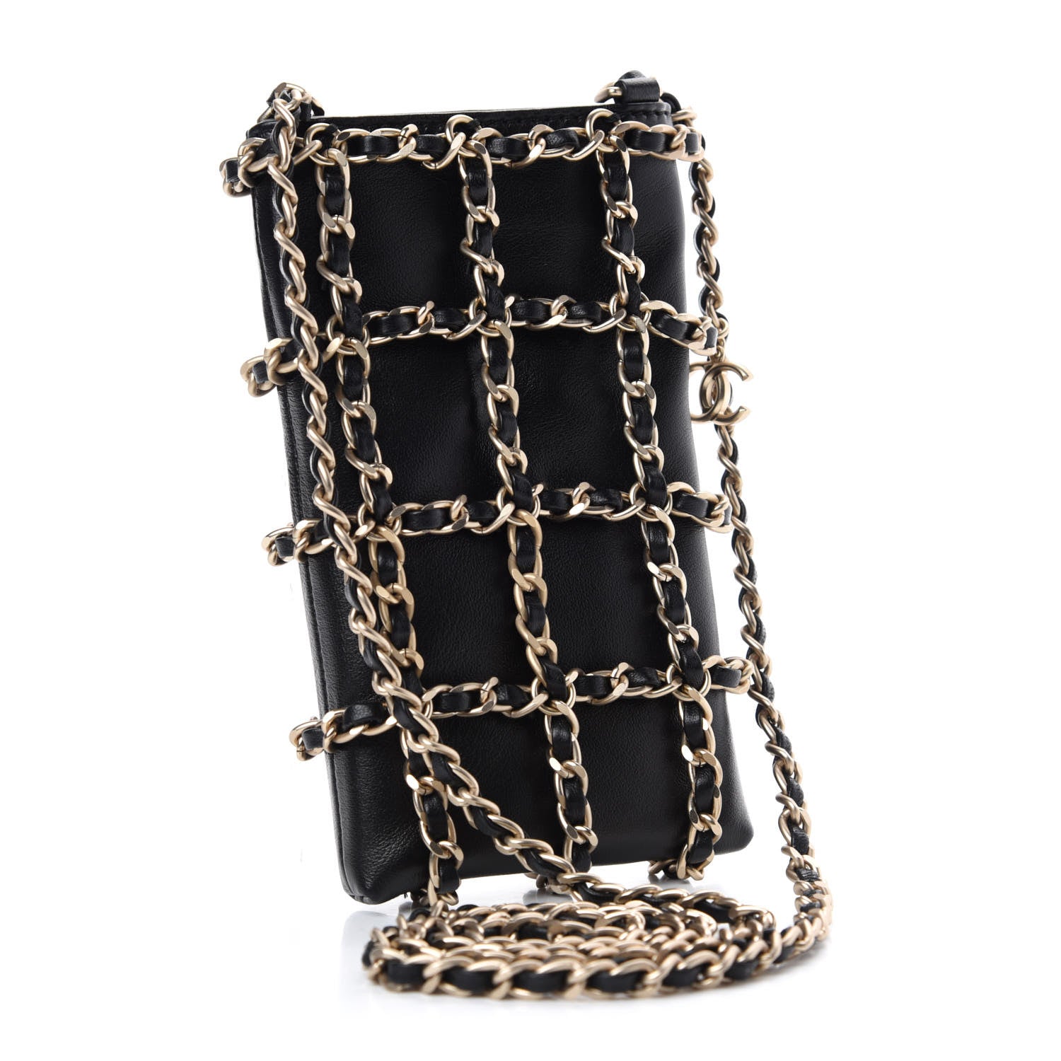 Chanel Lambskin Tech Me Out Clutch With Chain Black 3 of 12