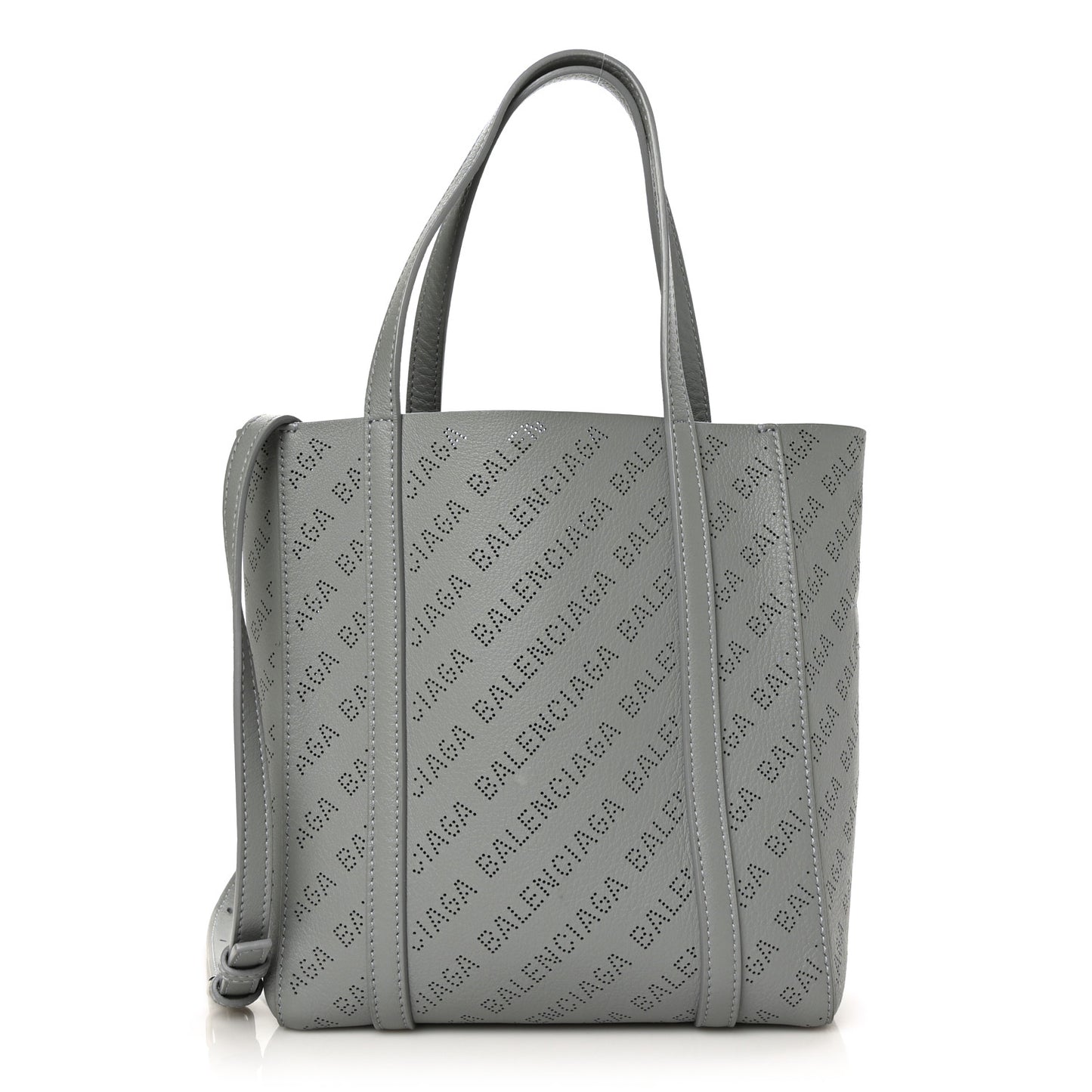Smooth Calfskin Logo Perforated XXS Everyday Tote Gris Cendre