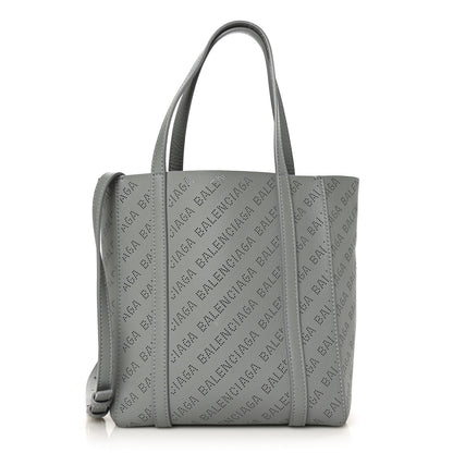 Balenciaga Smooth Calfskin Logo Perforated XXS Everyday Tote Gris Cendre 1 of 5