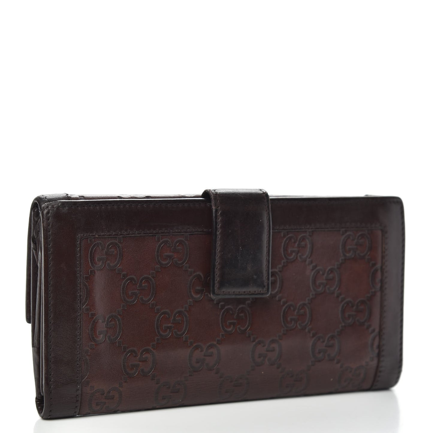 Guccissima Punch Continental Flap Wallet Brown