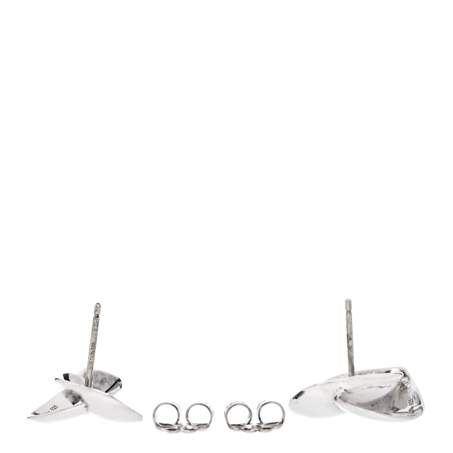 Sterling Silver Frank Gehry Folded Heart Earrings
