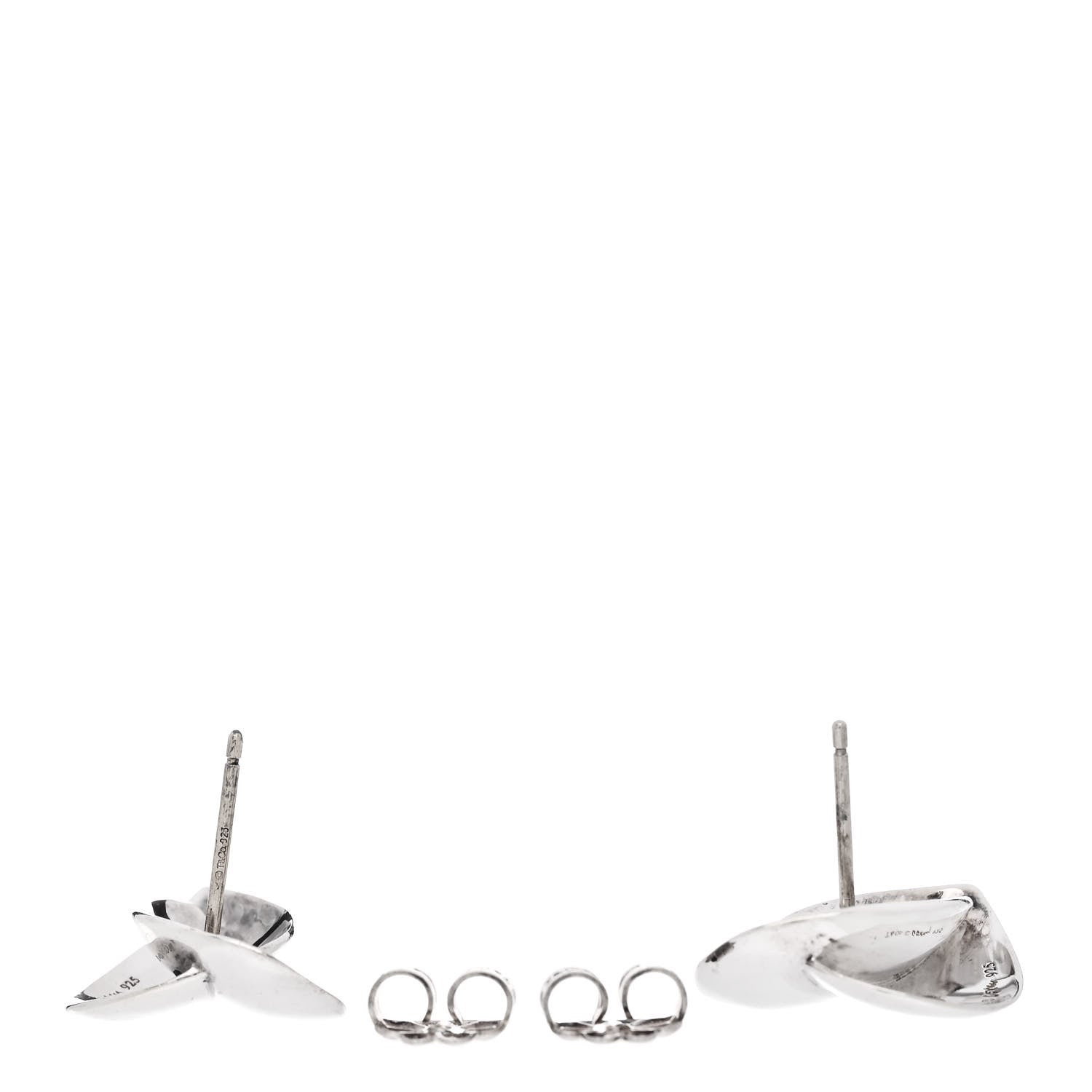 Tiffany Sterling Silver Frank Gehry Folded Heart Earrings 3 of 5