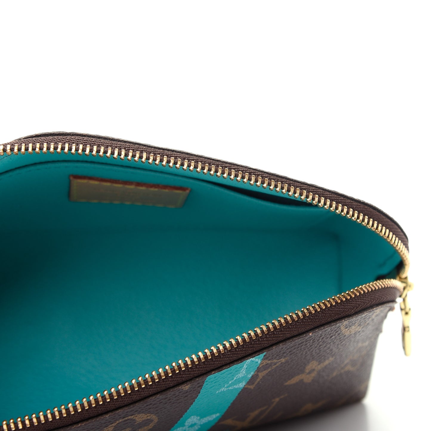 Monogram V Cosmetic Pouch Turquoise