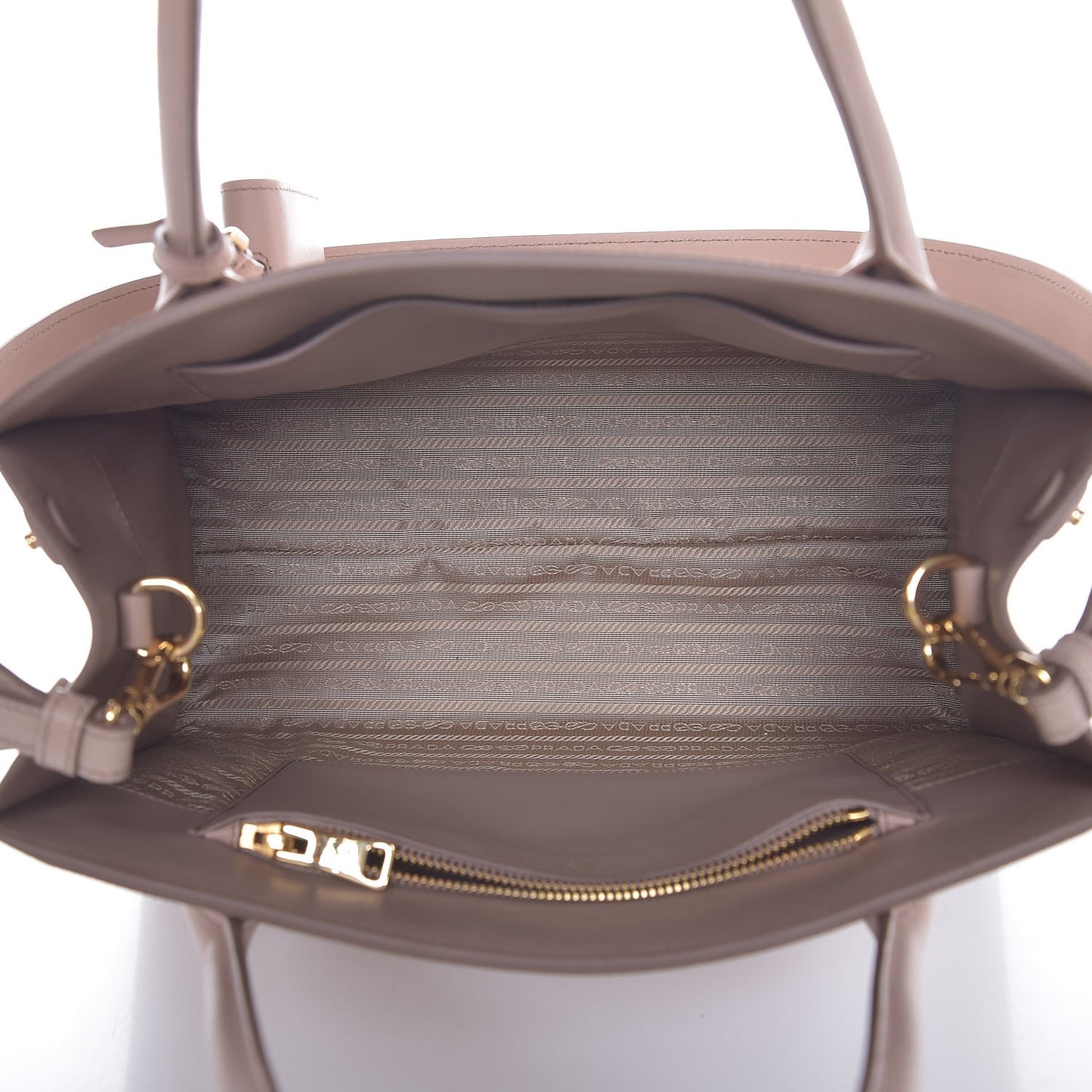 Saffiano Cuir Calfskin Medium Monochrome Top Handle Tote Cipria