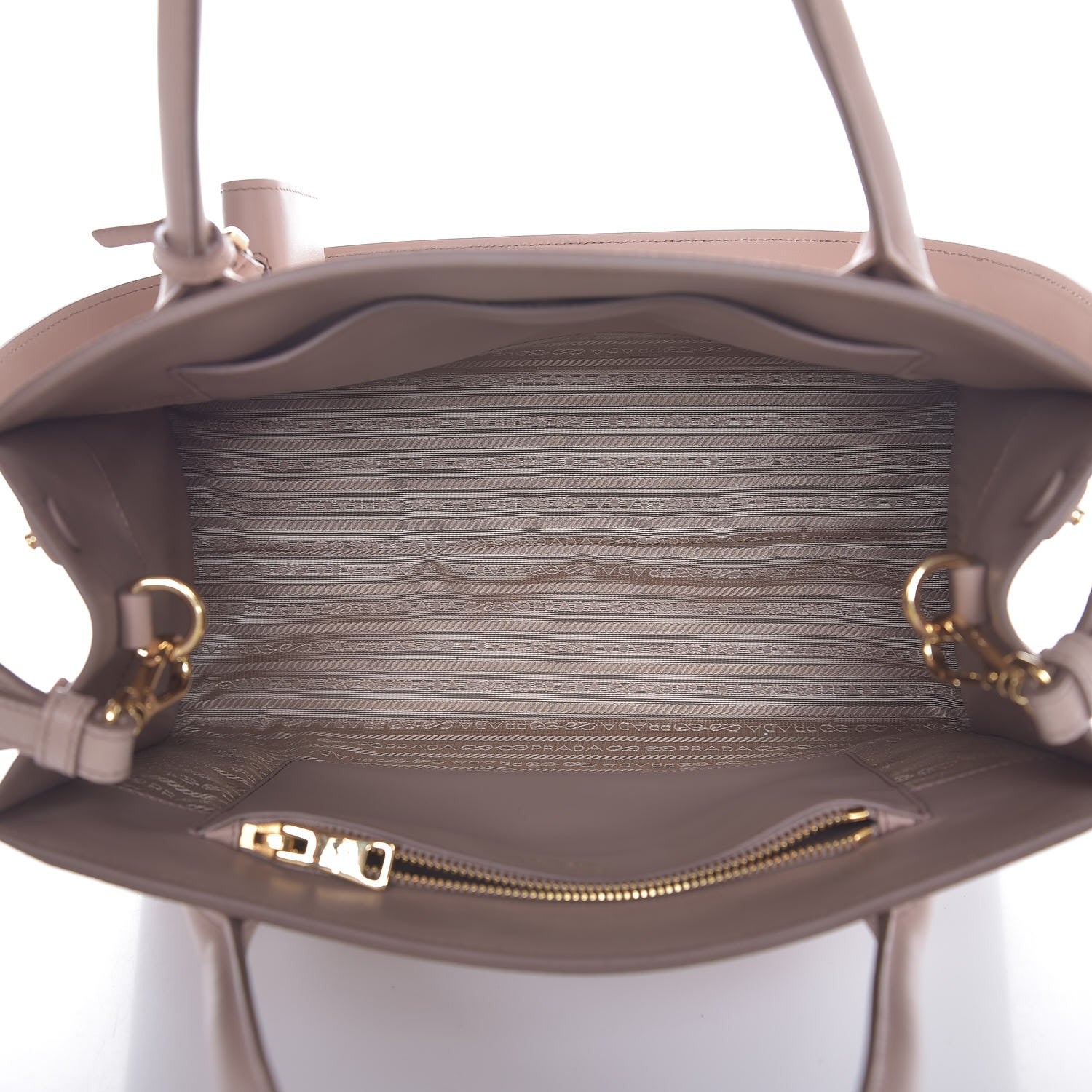Prada Saffiano Cuir Calfskin Medium Monochrome Top Handle Tote Cipria 5 of 6