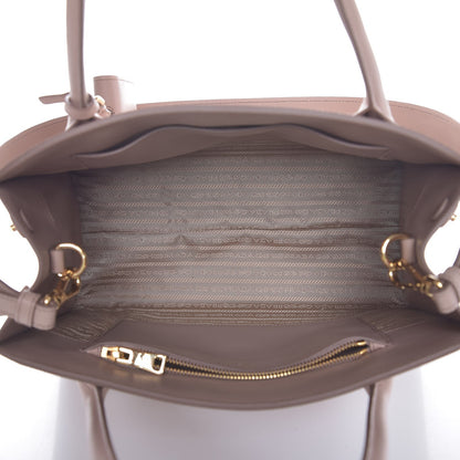 Prada Saffiano Cuir Calfskin Medium Monochrome Top Handle Tote Cipria 5 of 6