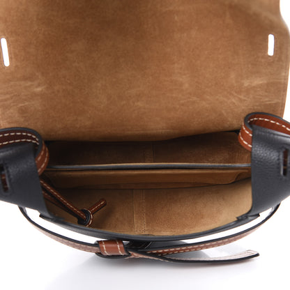 Loewe Grained Calfskin Small Gate Crossbody Bag Pecan Black 5 of 9