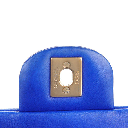 Chanel Lambskin Quilted Clutch With Chain Flap Blue 6 of 8