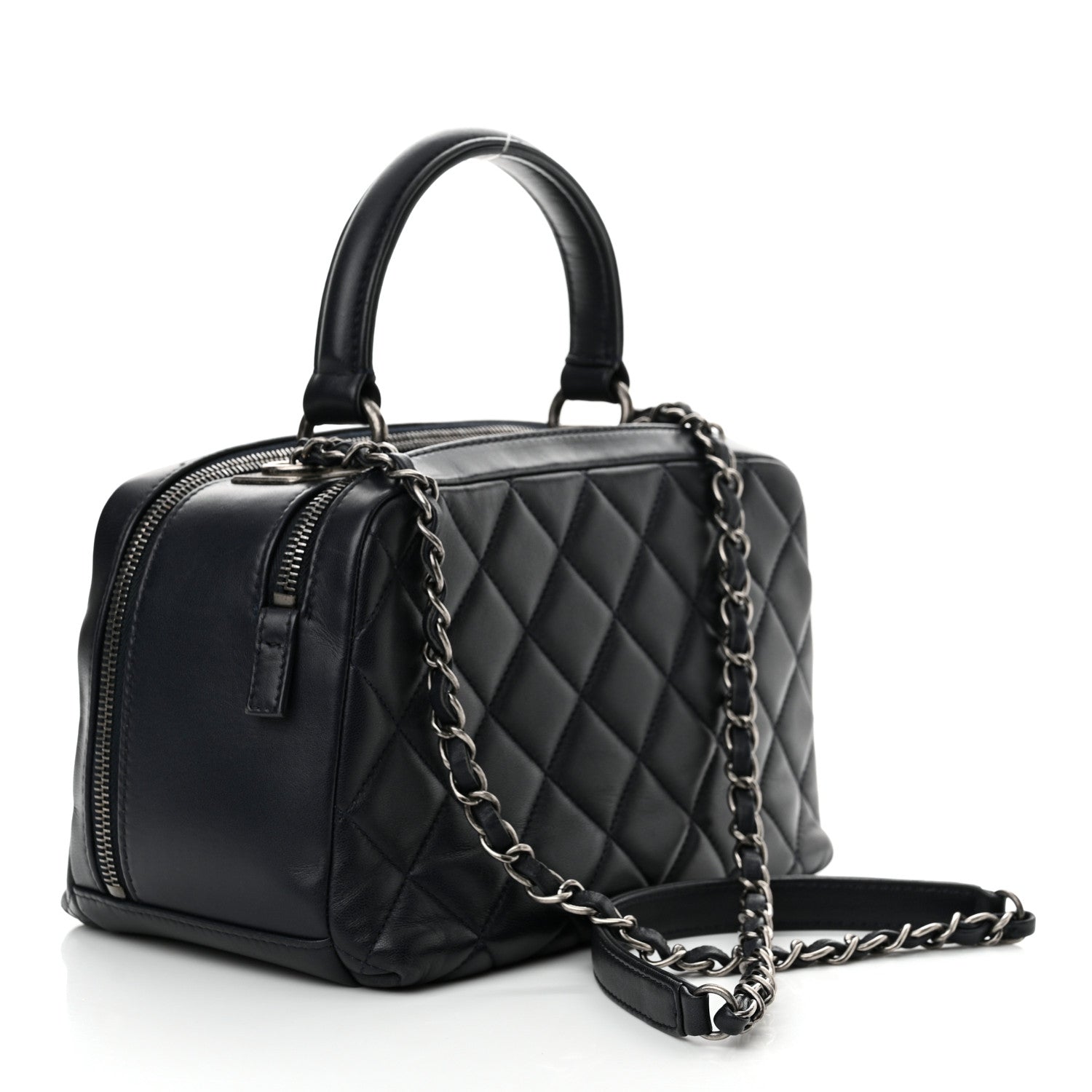 Chanel Lambskin Quilted Medium Trendy CC Bowling Bag Navy 3 of 12