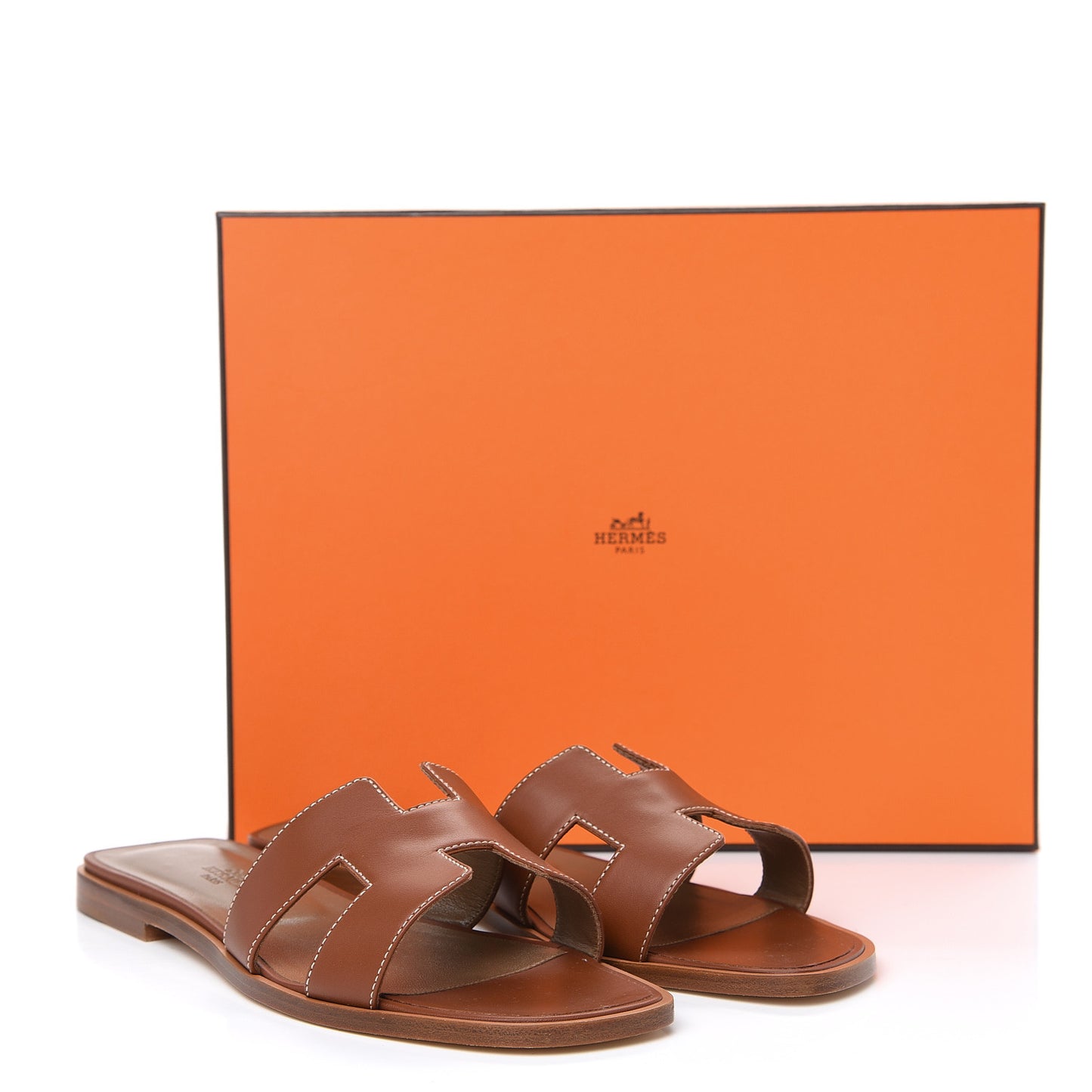 Box Calfskin Oran Sandals 38.5 Gold