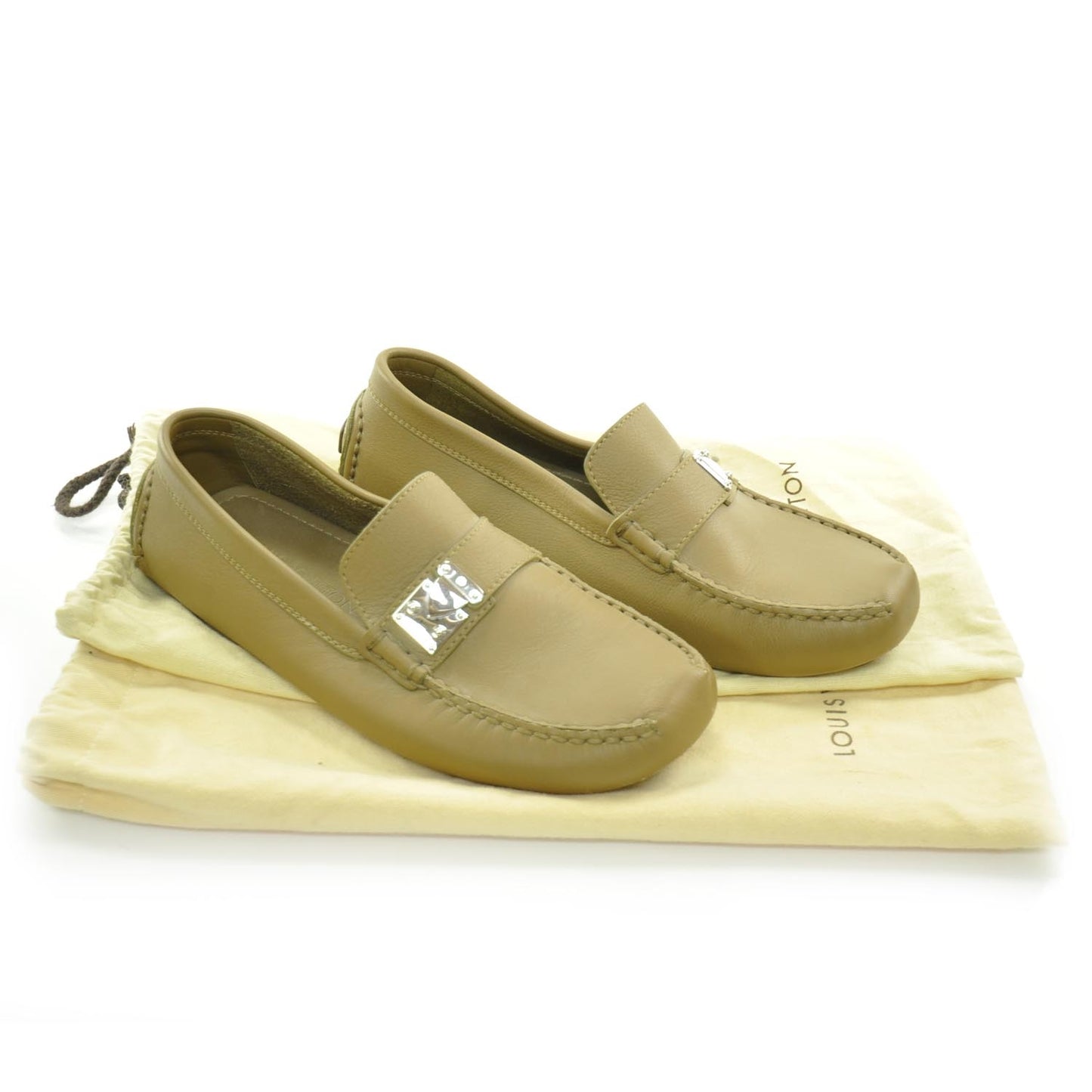Mens Leather Zen Driving Loafers 6 Dark Beige