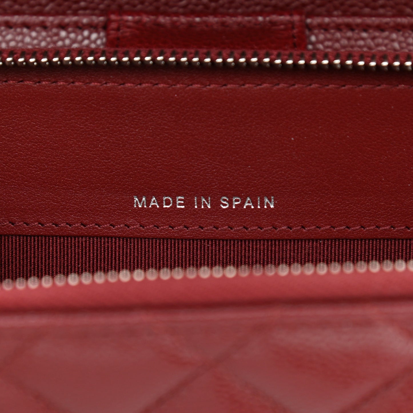 Caviar Quilted Phone Holder Wallet on Removable Chain Red