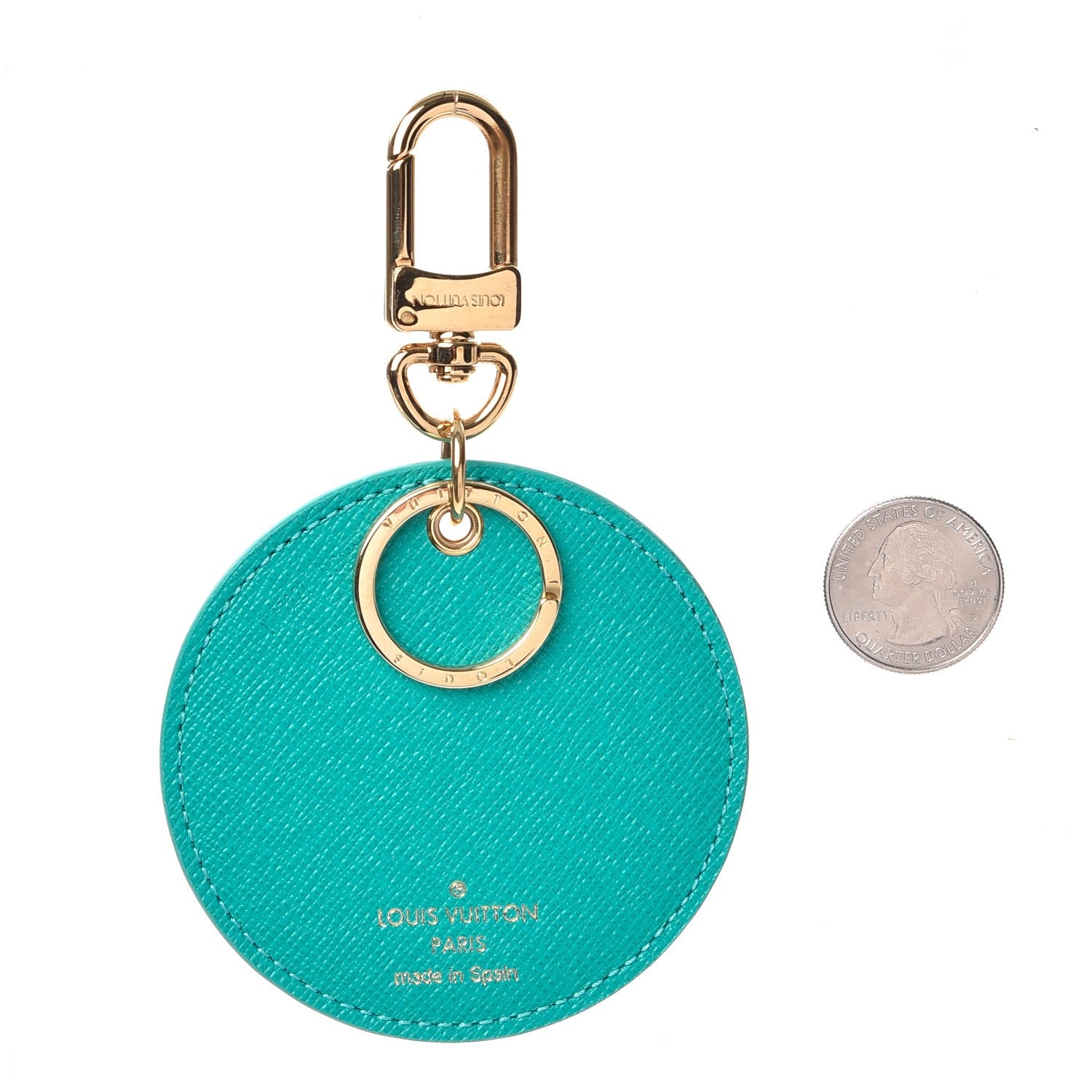Louis Vuitton Monogram Illustre V Bag Charm Key Ring Turquoise 2 of 5