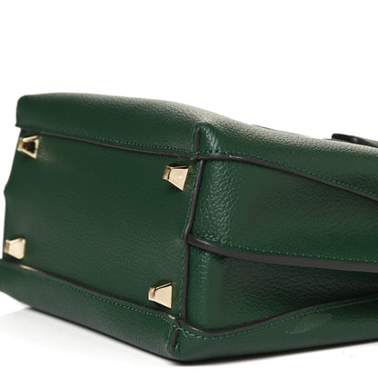 MCM Grained Calfskin Mini Milla Tote Green 10 of 10