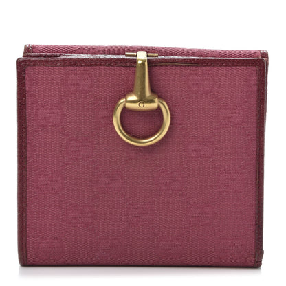 Gucci Monogram Horsebit Compact Wallet Bordeaux 1 of 8