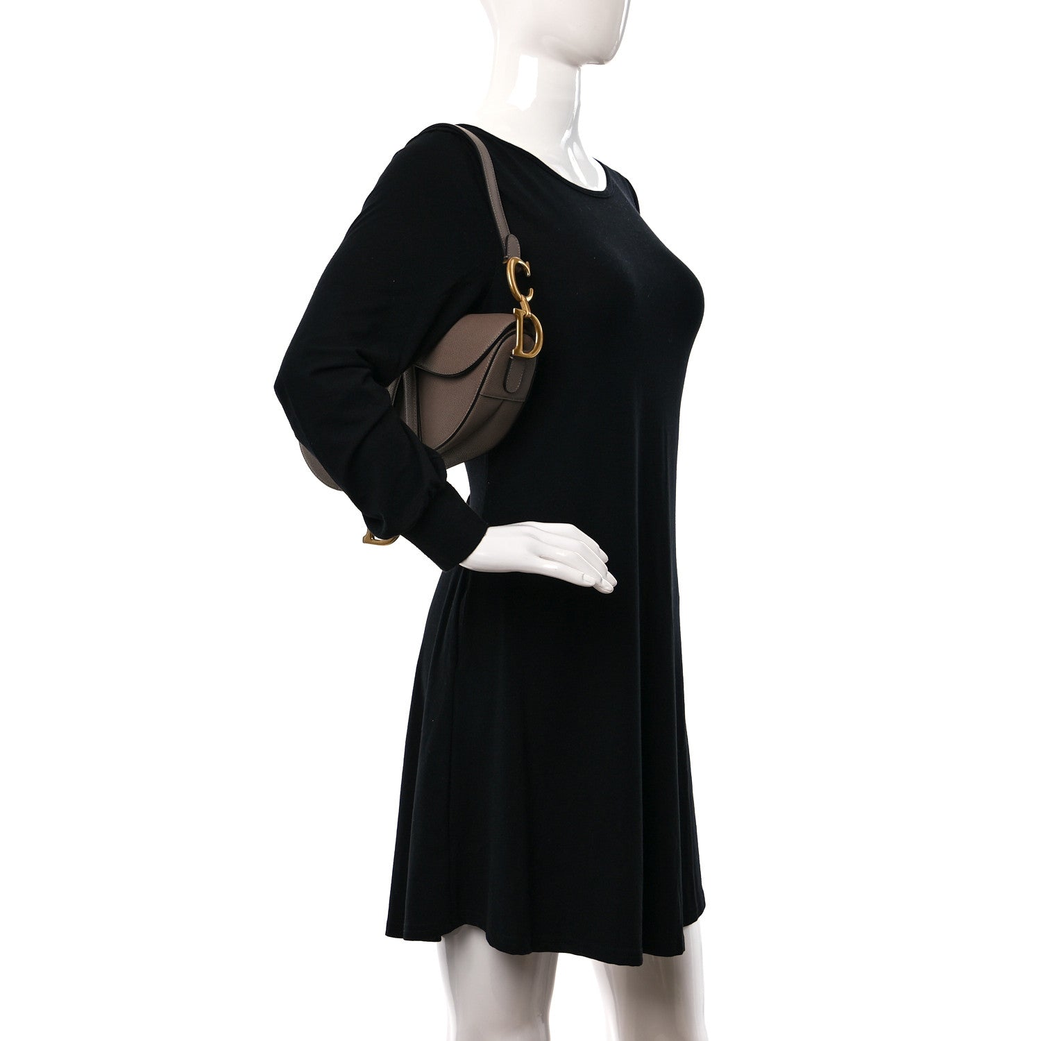 Christian Dior Grained Calfskin Saddle Bag Warm Taupe 2 of 9