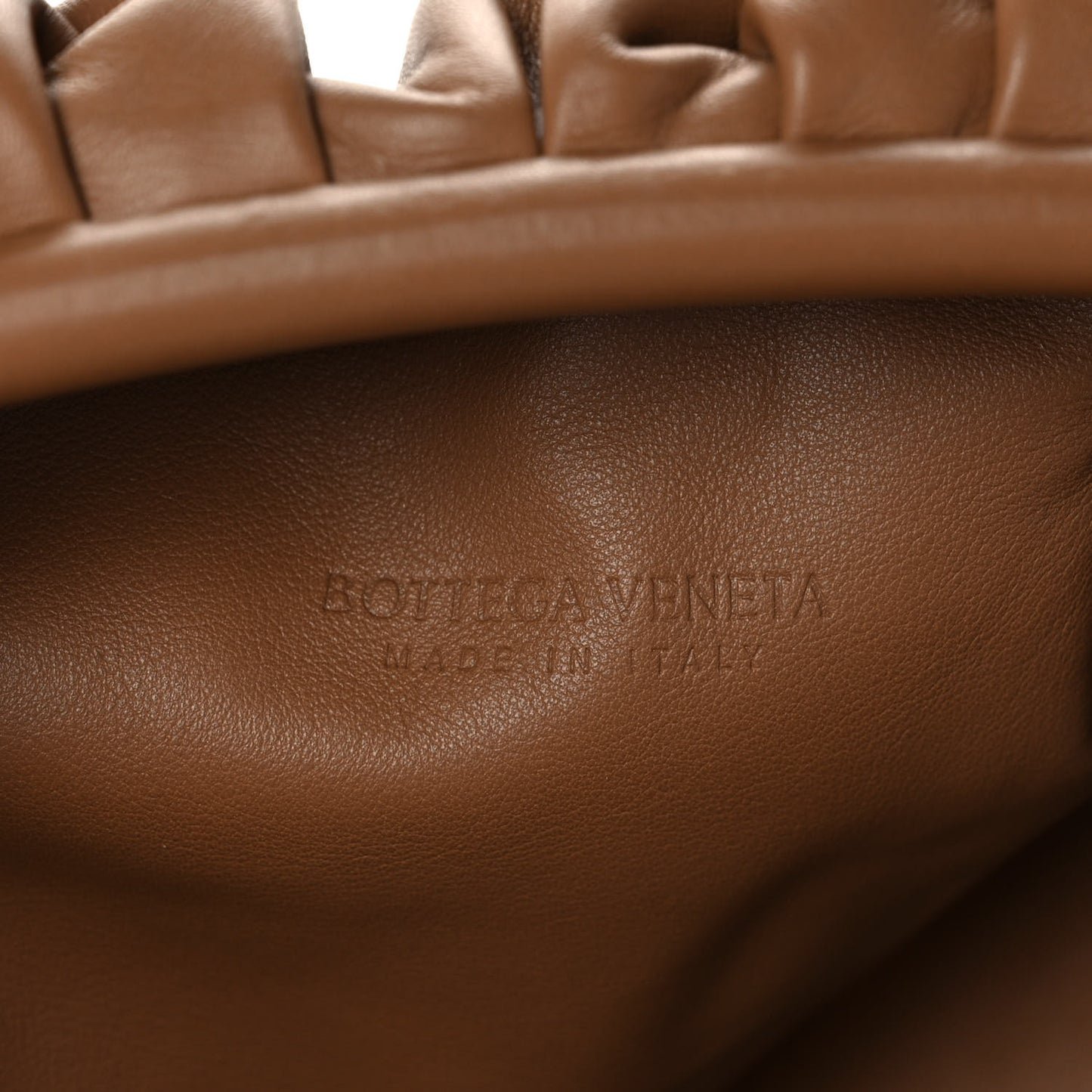 Smooth Butter Calf The Pouch Oversized Clutch Cammello