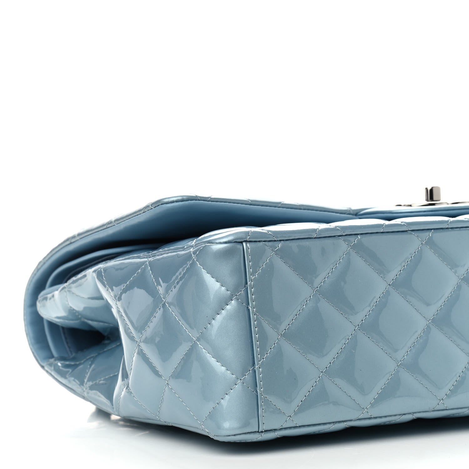 Chanel Patent Quilted Maxi Double Flap Light Blue 8 of 9