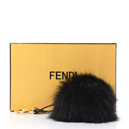 Fendi Fox Fur Pom Pom Bag Charm Black 4 of 4