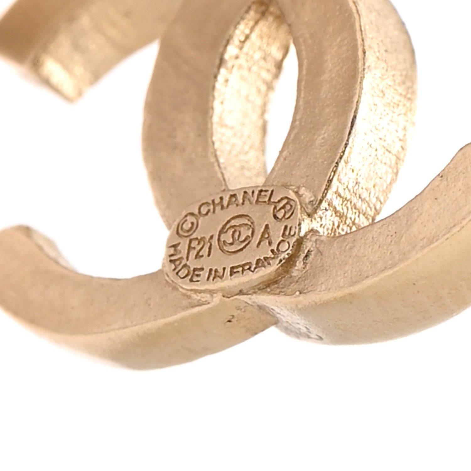 Chanel Crystal CC Crown Earrings Gold 4 of 5