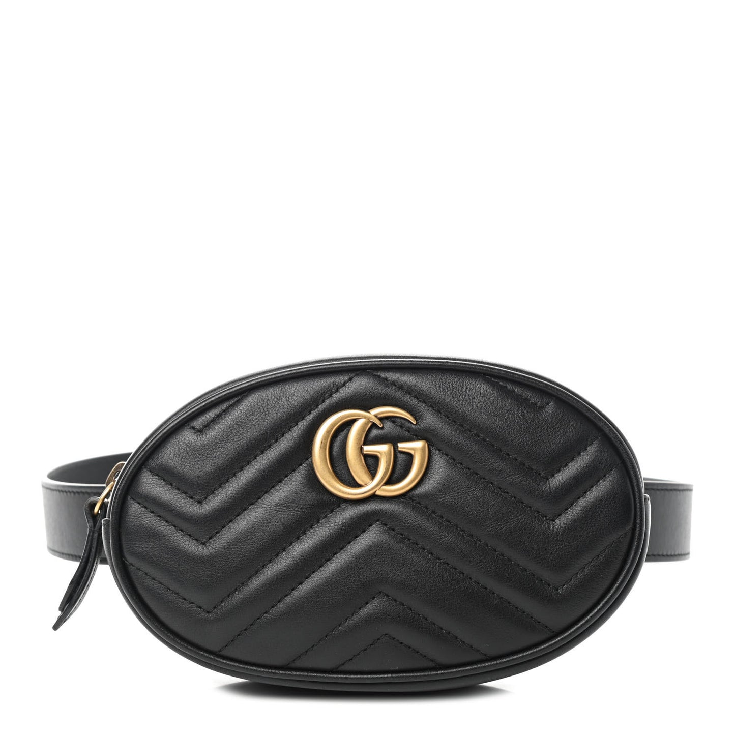 Calfskin Matelasse GG Marmont Belt Bag 75 30 Black