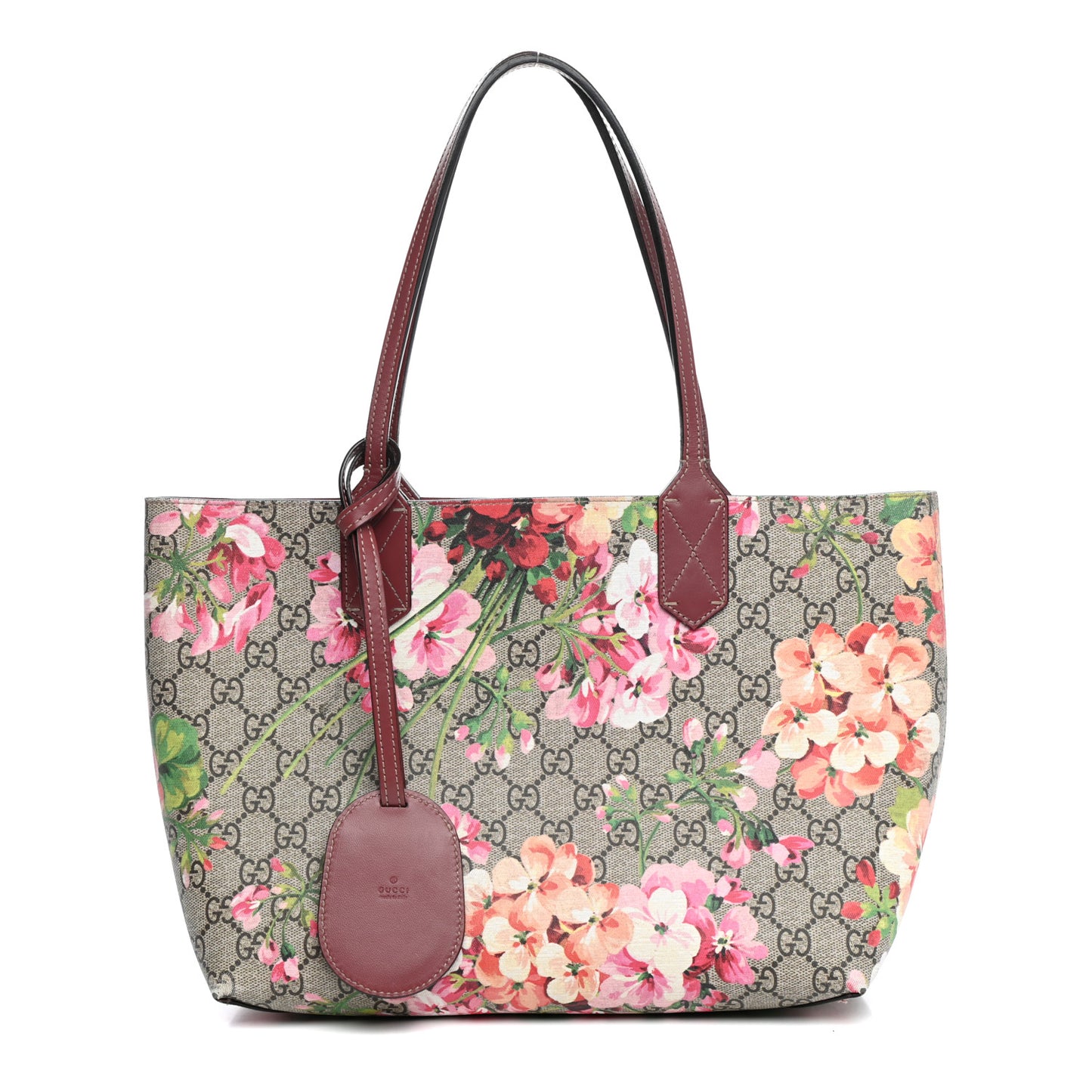 GG Supreme Monogram Blooms Small Reversible Tote Beige Multicolor Dry Rose
