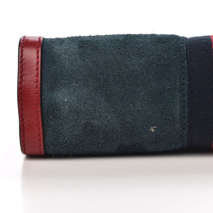 Gucci Suede Calfskin Web Small Ophidia Chain Shoulder Bag New Blue Romantic Cherry 11 of 12