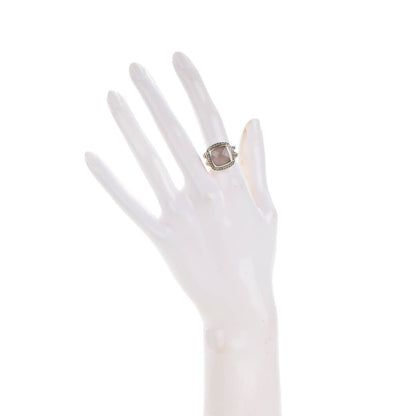 David Yurman Sterling Silver Diamond Rose Quartz 11mm Albion Ring 53 6.5 2 of 4