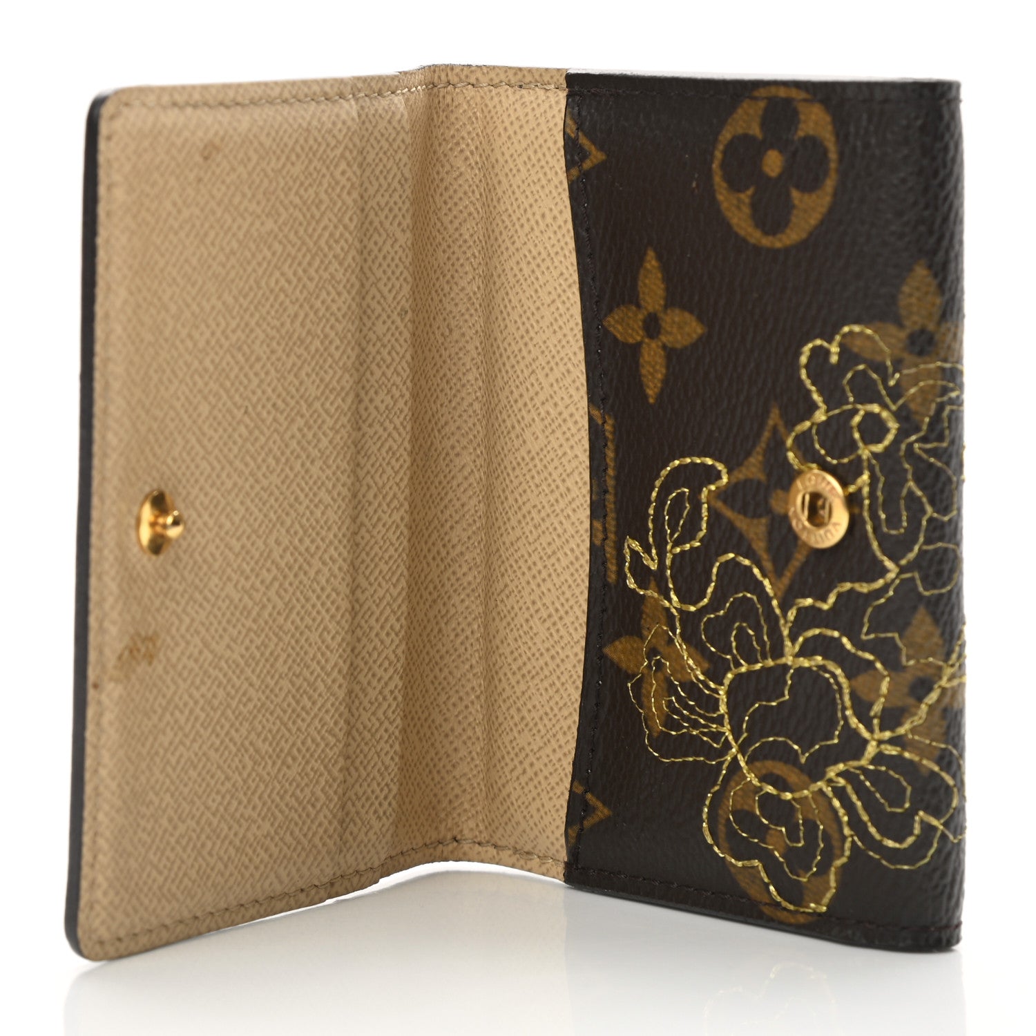 Louis Vuitton Monogram Dentelle Elise Wallet Gold 6 of 8