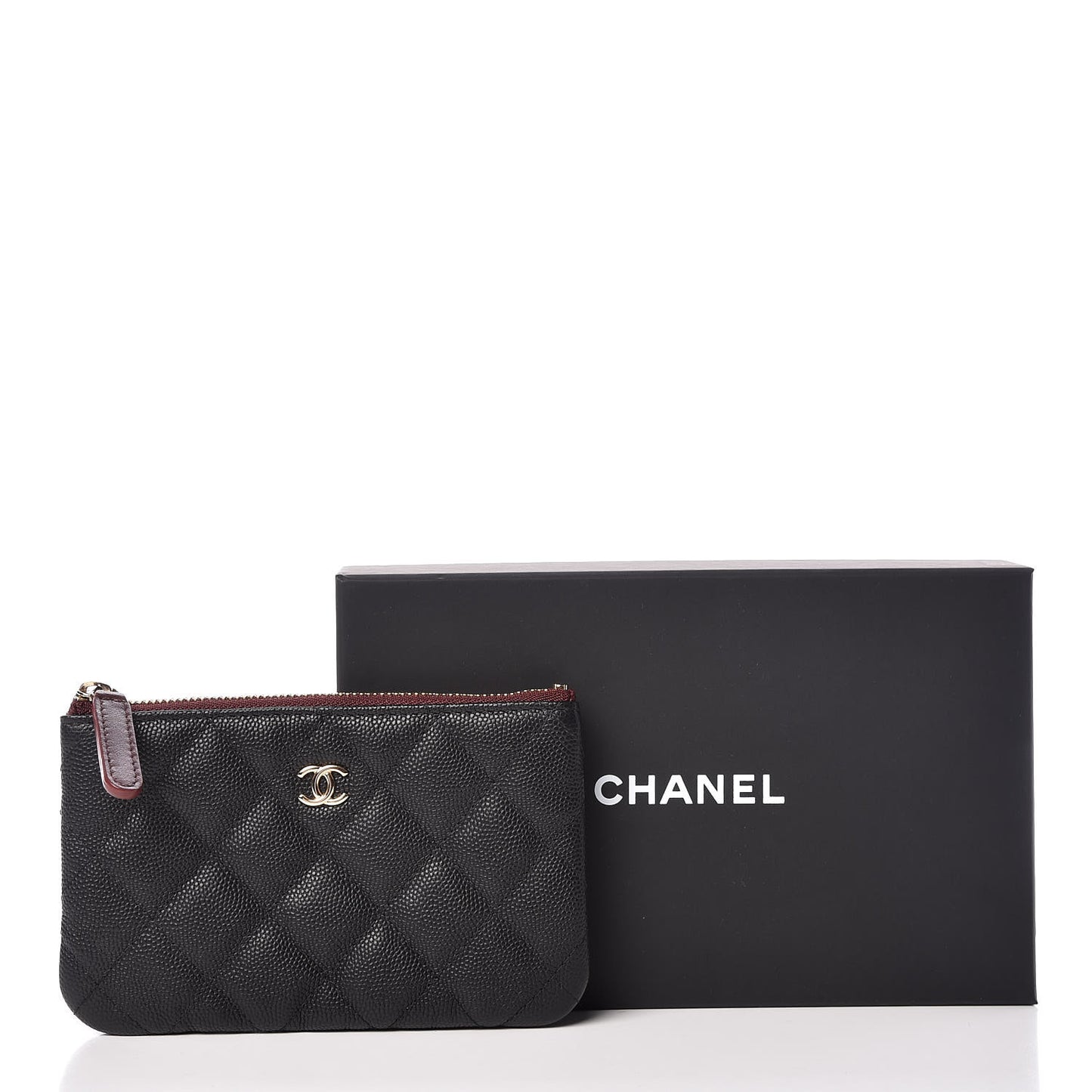 Caviar Quilted Small Cosmetic Case Black