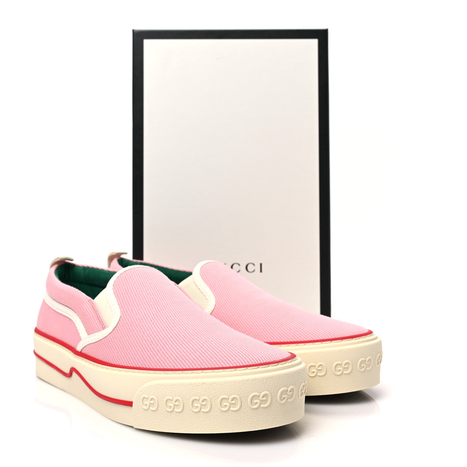 Gucci Old Tennis Tweed Womens 1977 Tennis Slip On 30mm Sneakers 39.5 Wild Rose Mystic White 8 of 8