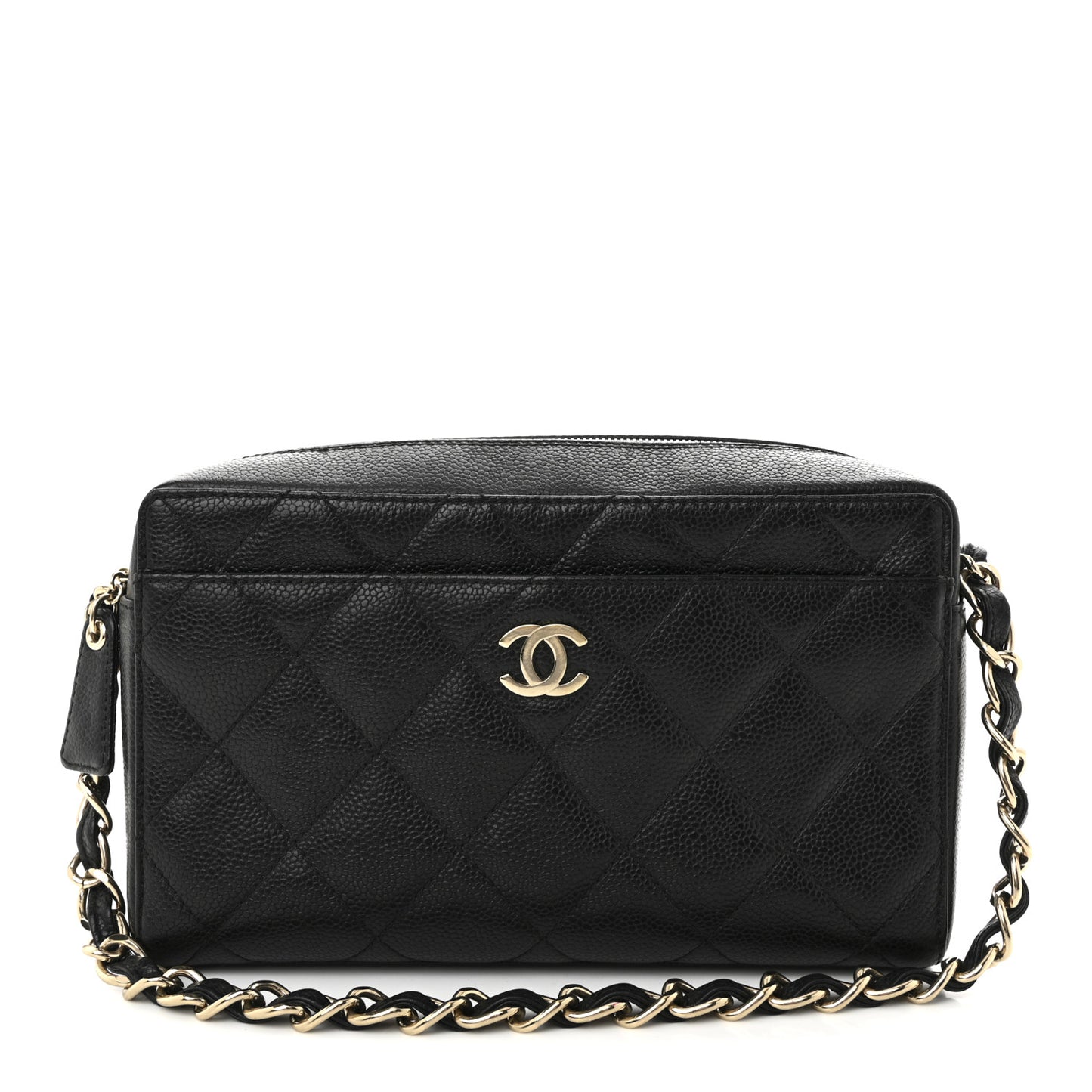 Caviar Quilted Camera Bag Black