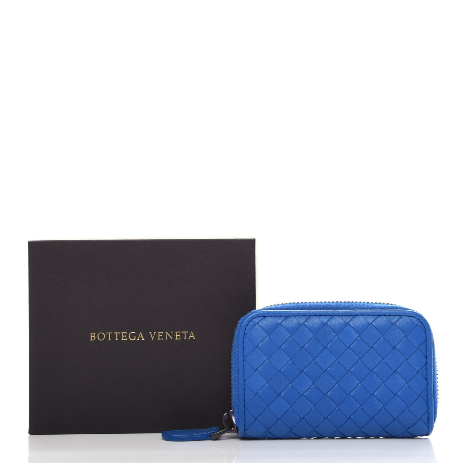 Bottega Veneta Nappa Intrecciato Zip Around Coin Purse Bleuette 10 of 10