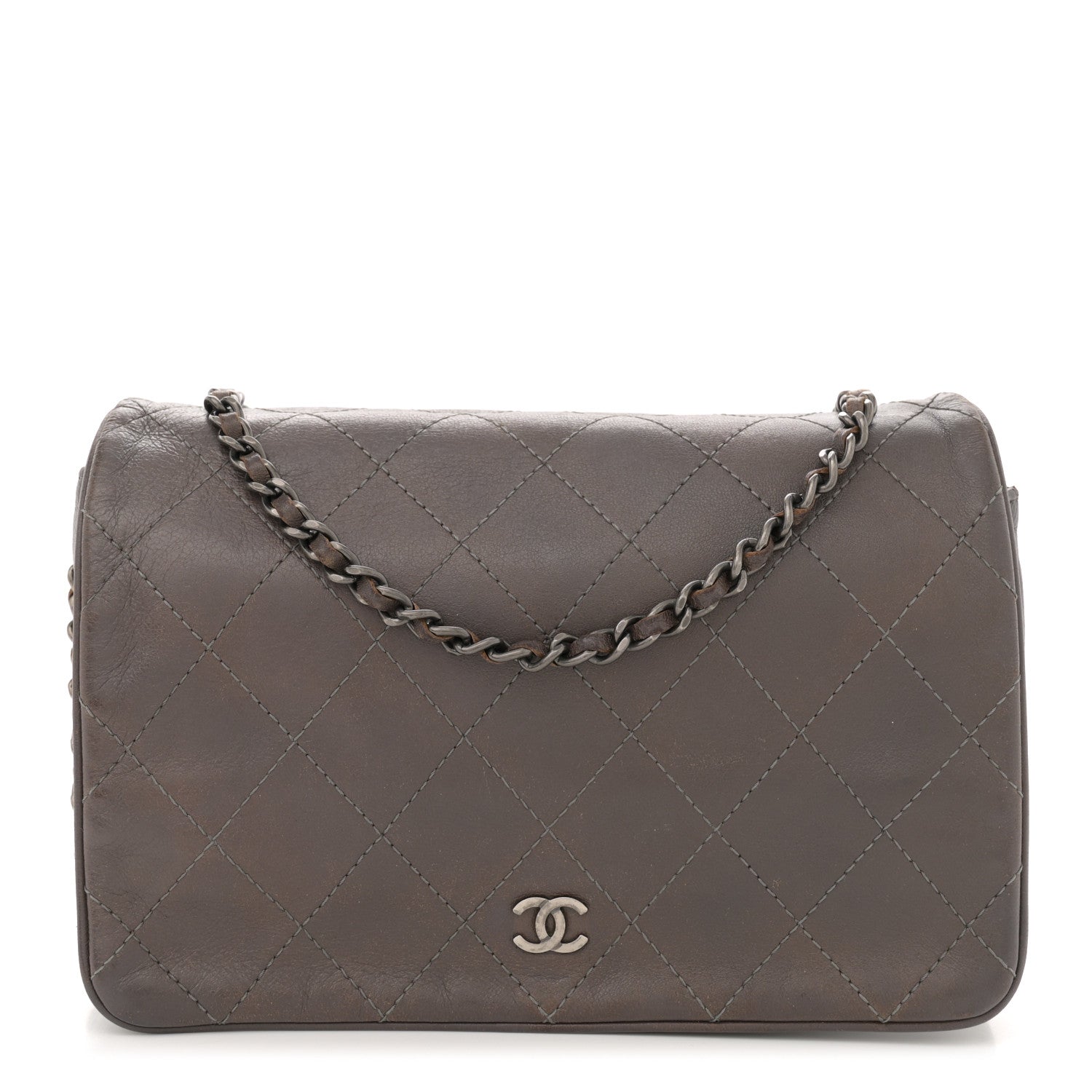 Chanel Lambskin Quilted Single Flap Grey 1 of 11