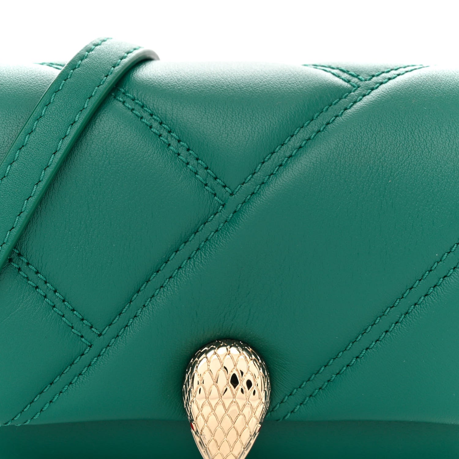 Bulgari Metallic Calfskin Serpenti Cabochon Micro Bag Emerald Green 8 of 10