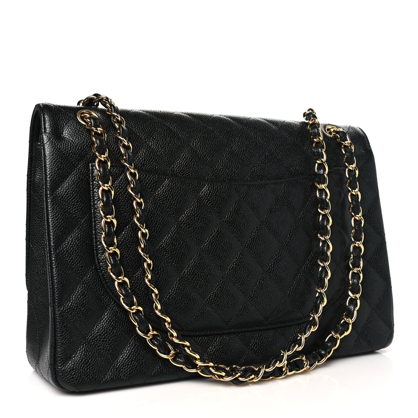 Caviar Quilted Maxi Double Flap Black