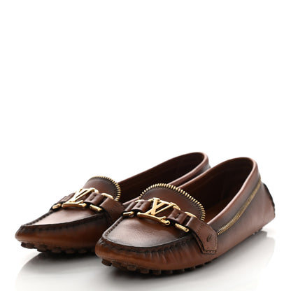 Louis Vuitton Calfskin Zipper Oxford Loafers 37 Cognac 3 of 8