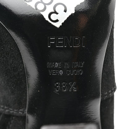 Fendi Suede Ankle Boots 38.5 Black 6 of 12