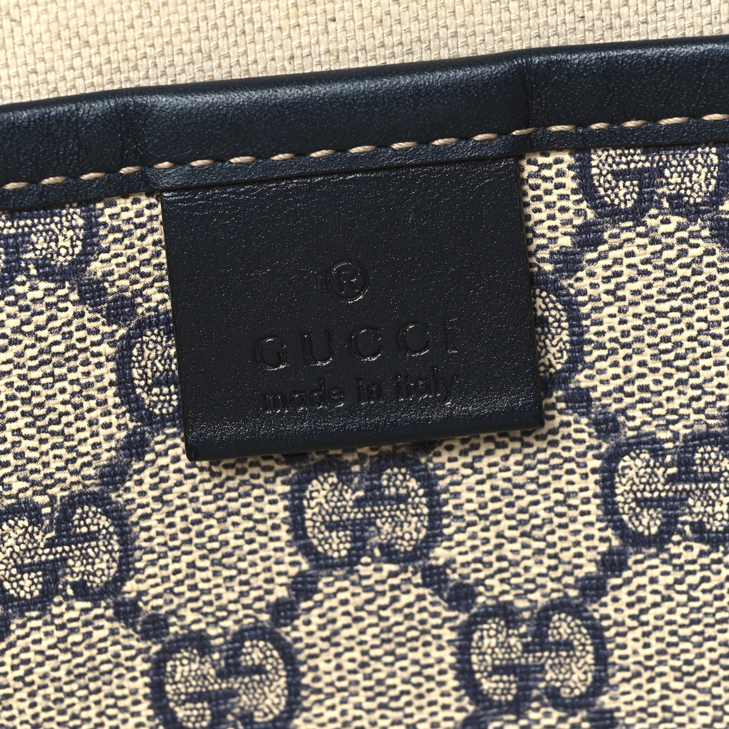 GG Plus Monogram Medium Signature Web Loop Tote Navy