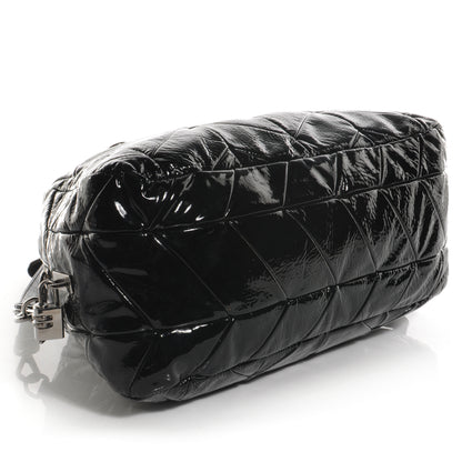 Prada Vernice Chevron Dome Satchel Black 4 of 8