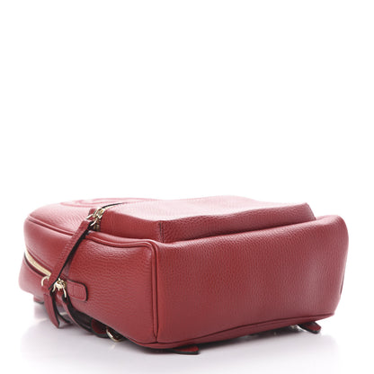 Gucci Pebbled Calfskin Soho Chain Backpack Hibiscus Red 3 of 9