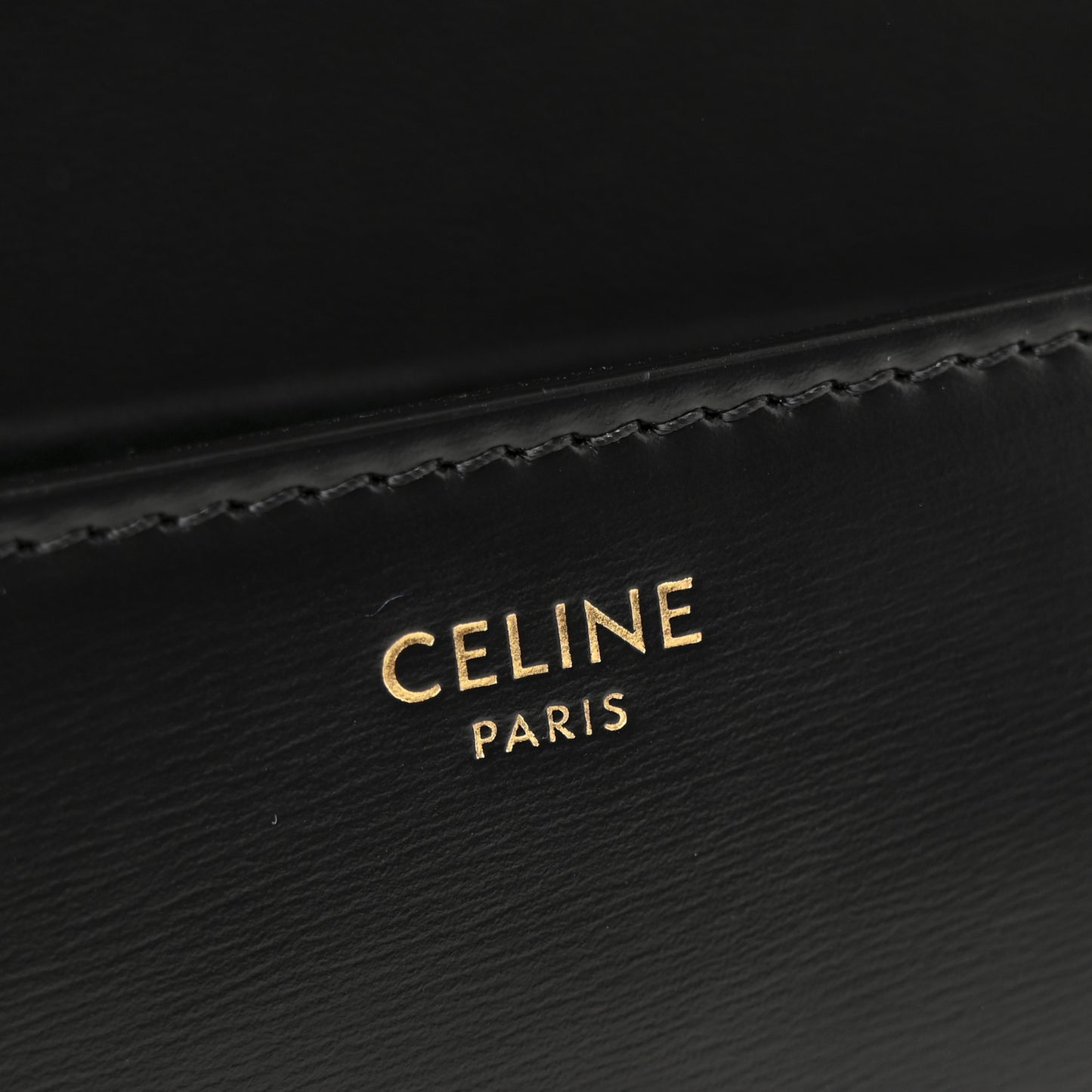 Shiny Calfskin Triomphe Shoulder Bag Black